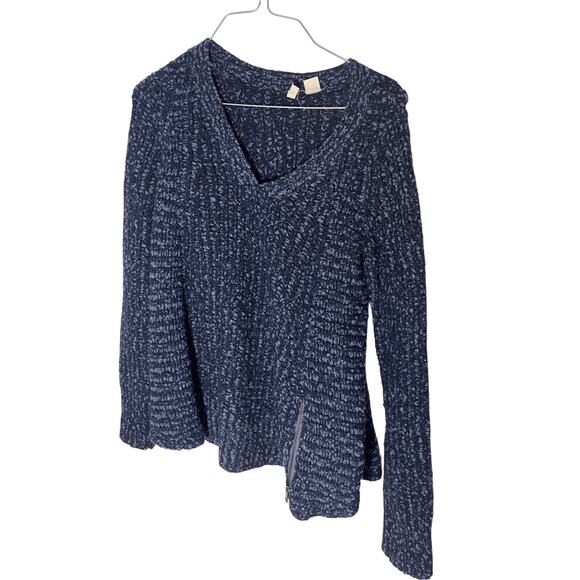 Moth Anthropologie Women's XS Navy Wool Sweater Cozy Coastal Grandma Nomadic - Picture 1 of 5